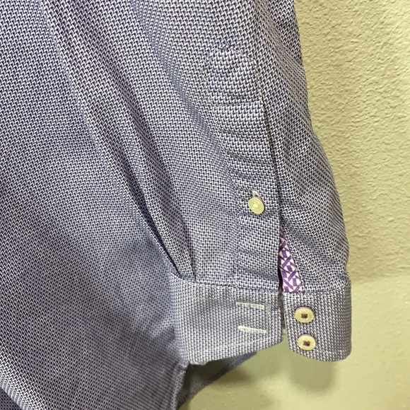 Ted baker endurance Murgese Trim Fit Geometric Dress Shirt In Purple‎ - Picture 5 of 7